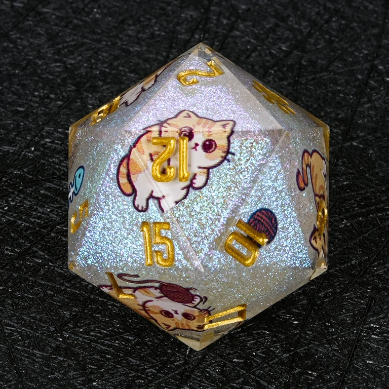 Kickstarter Dice — Cute Cat DND Resin Polyhedral Dice Set