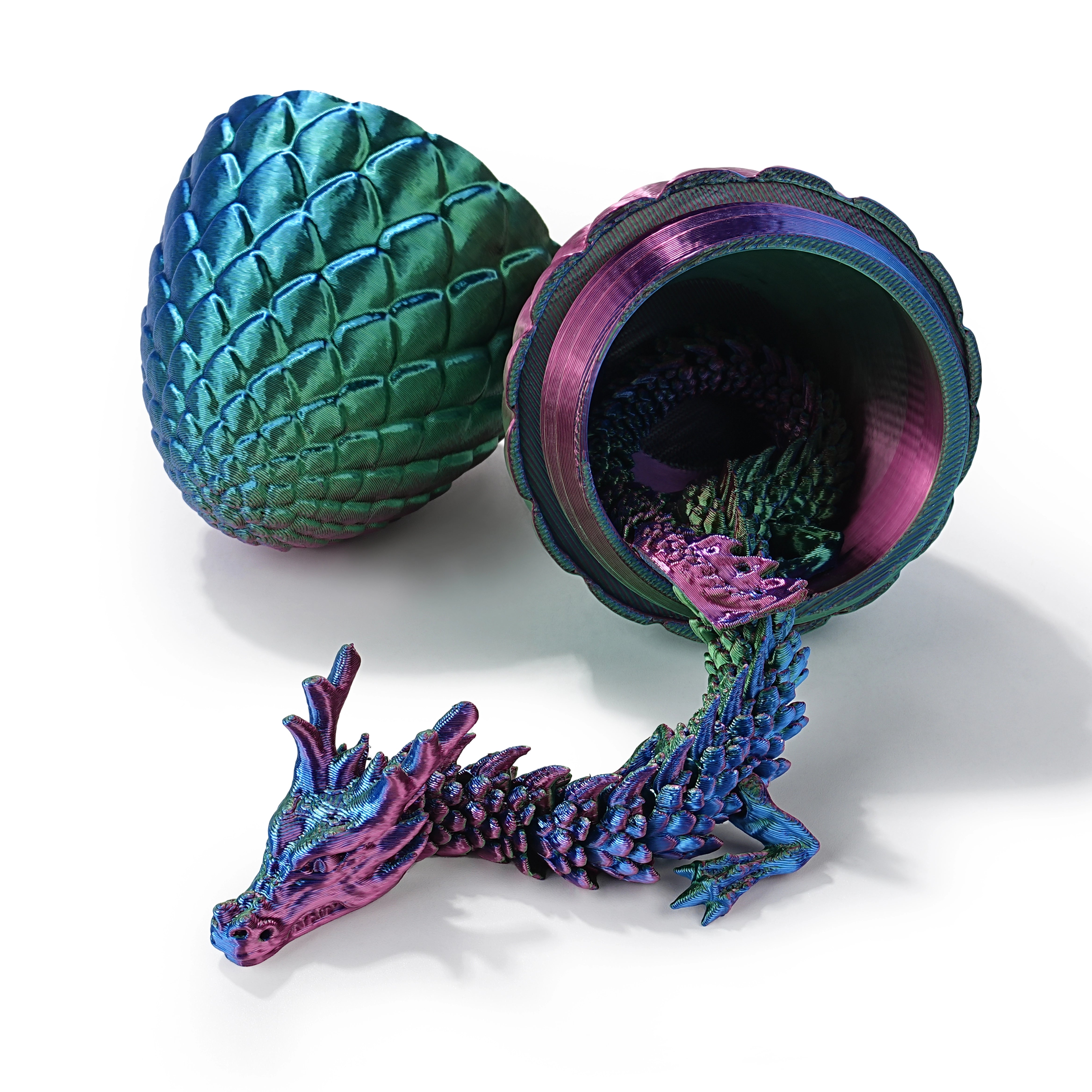 Unique 3D Printed Dragon Egg Acrylic Dice Set - DND Desktop Essentials