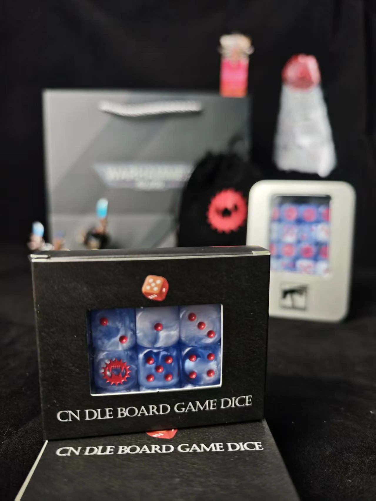 Warhammer 40K World Eaters Blue Swirl Acrylic D6 Dice