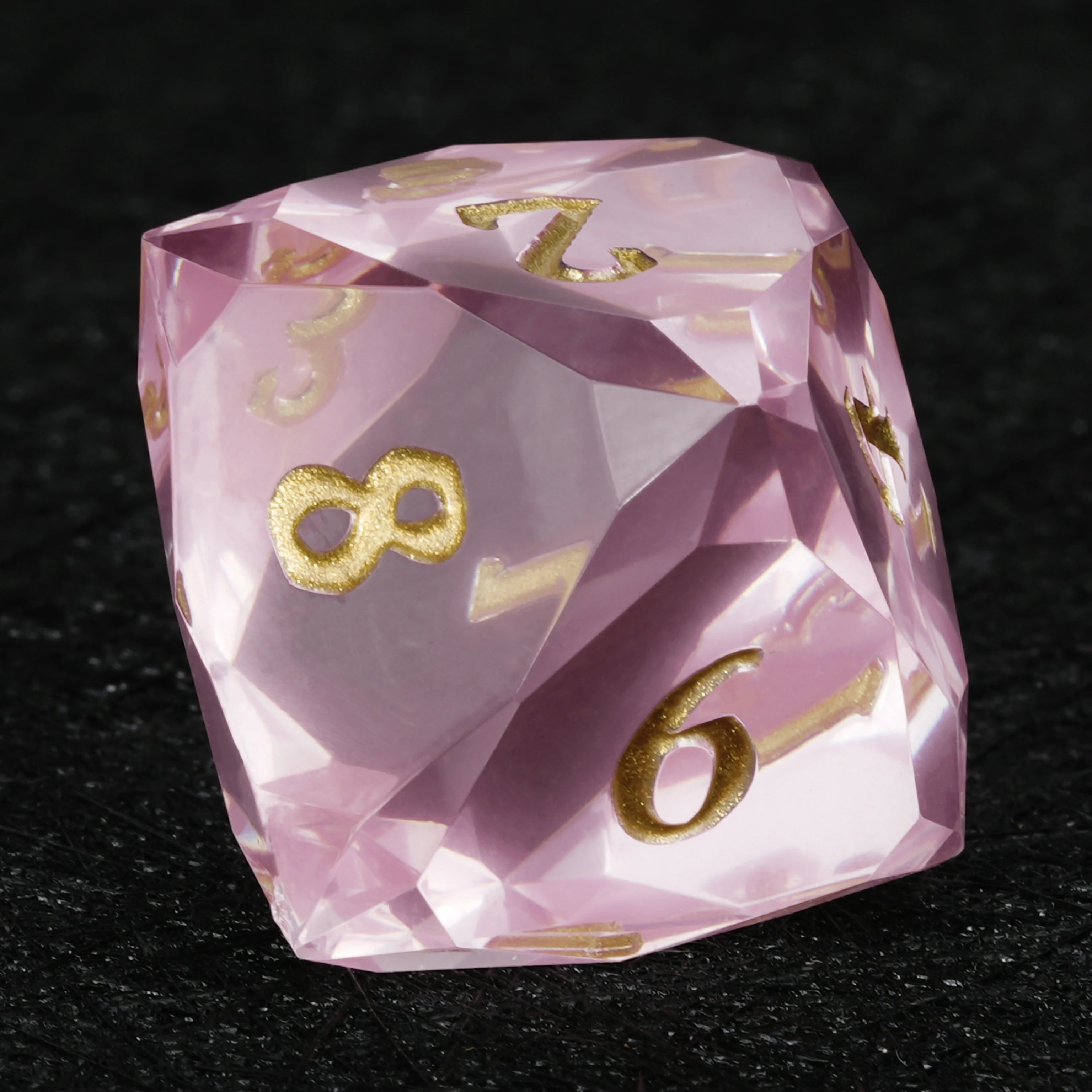 Light Pink Transparent Resin DND Dice Set – 7-Piece RPG Polyhedral Dice