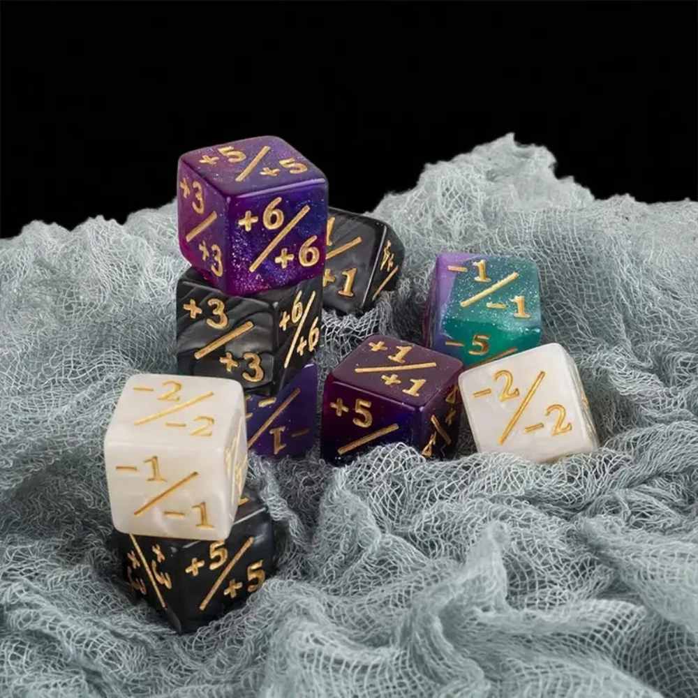 16mm Counting Dice | +1/-1 Double-Sided Six-Sided Dice | MTG Magic Counter