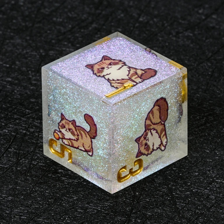 Kickstarter Dice — Siberian Cat Polyhedral DND Resin Dice Set