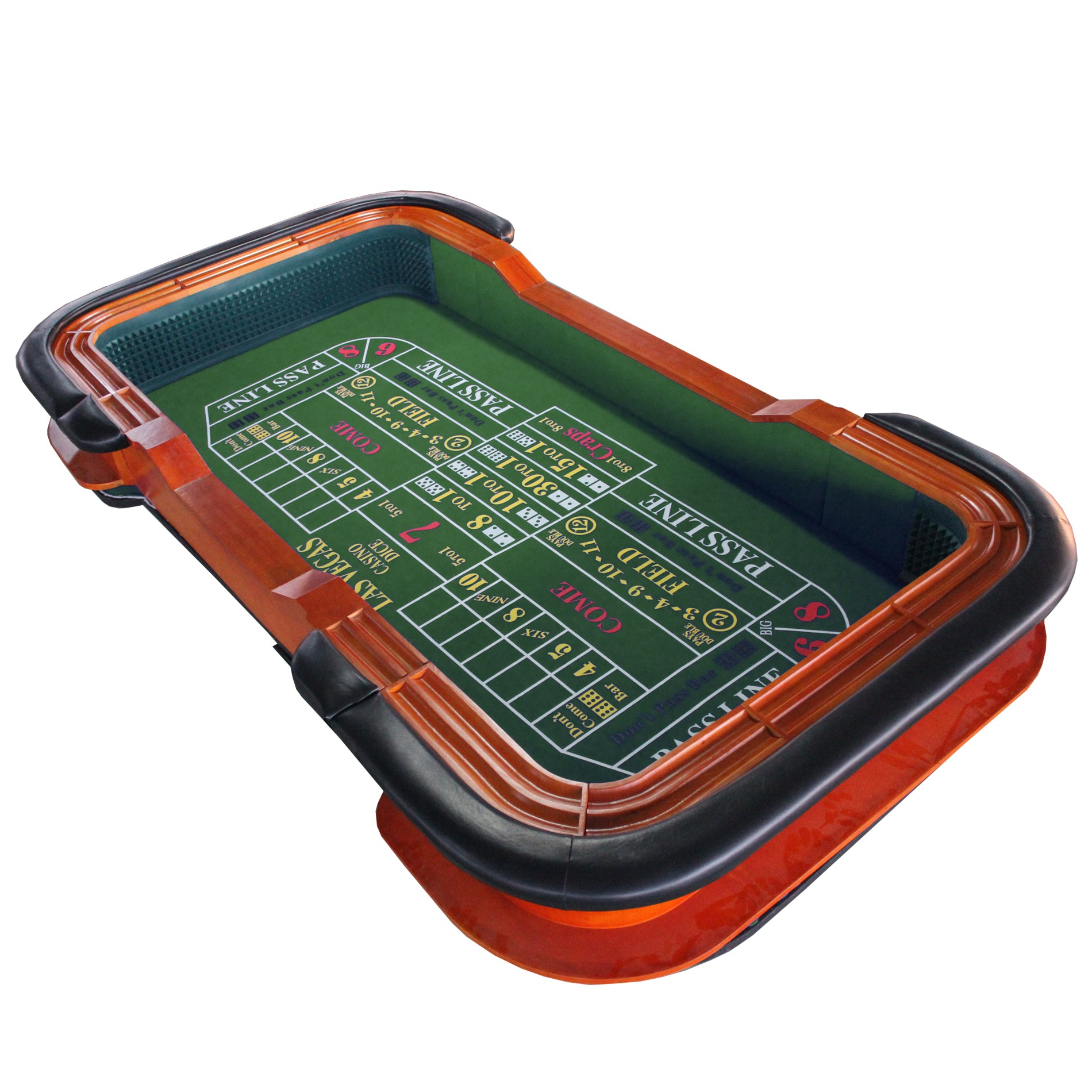 93-Inch Green Felt Deluxe Casino Craps Table – Top View Full Betting Layout | Bear Dice