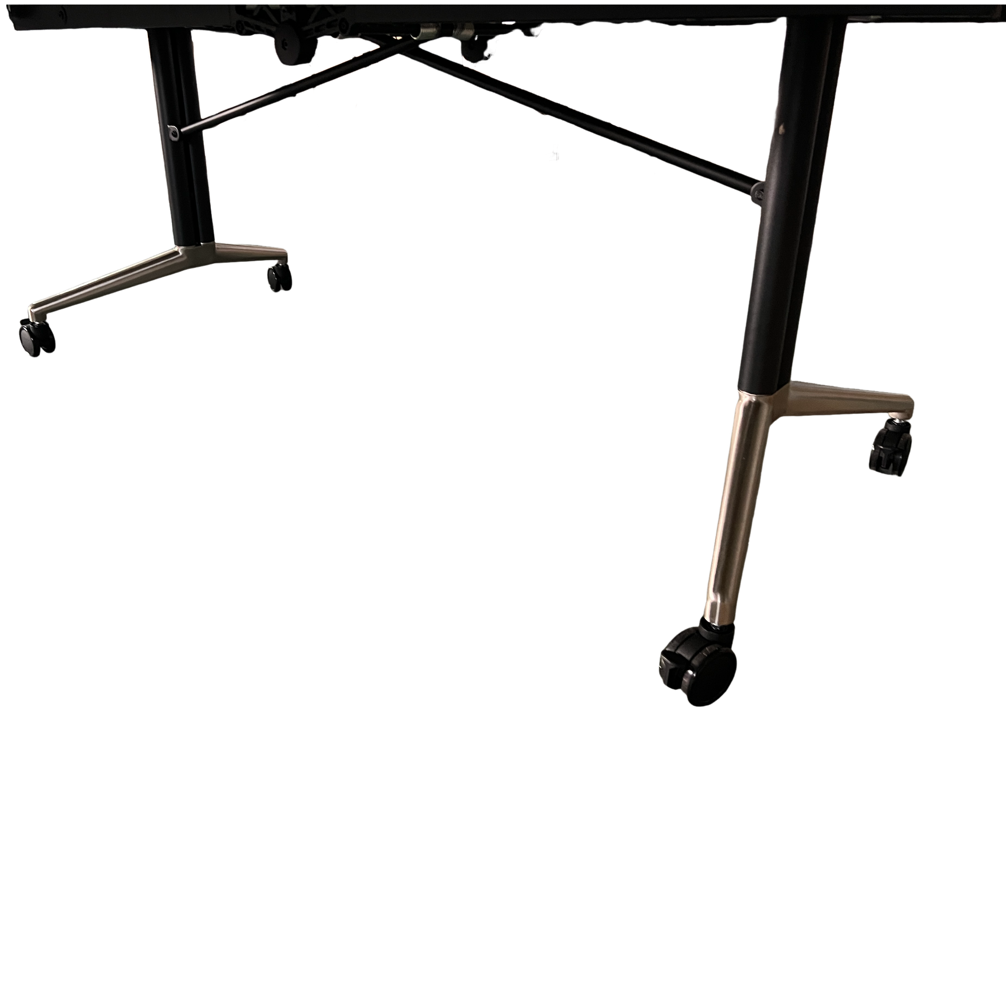 94-Inch Black Foldable Mobile Poker Table with Wheeled Legs, Seats 10 Players | Bear Dice