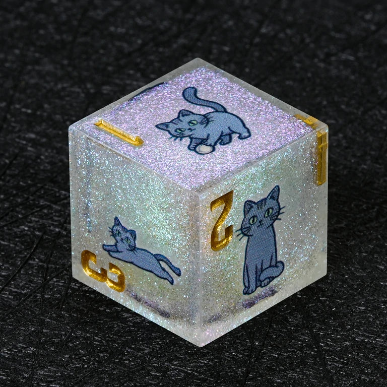 Kickstarter Dice — Russian Blue Cat Polyhedral DND Resin Dice Set