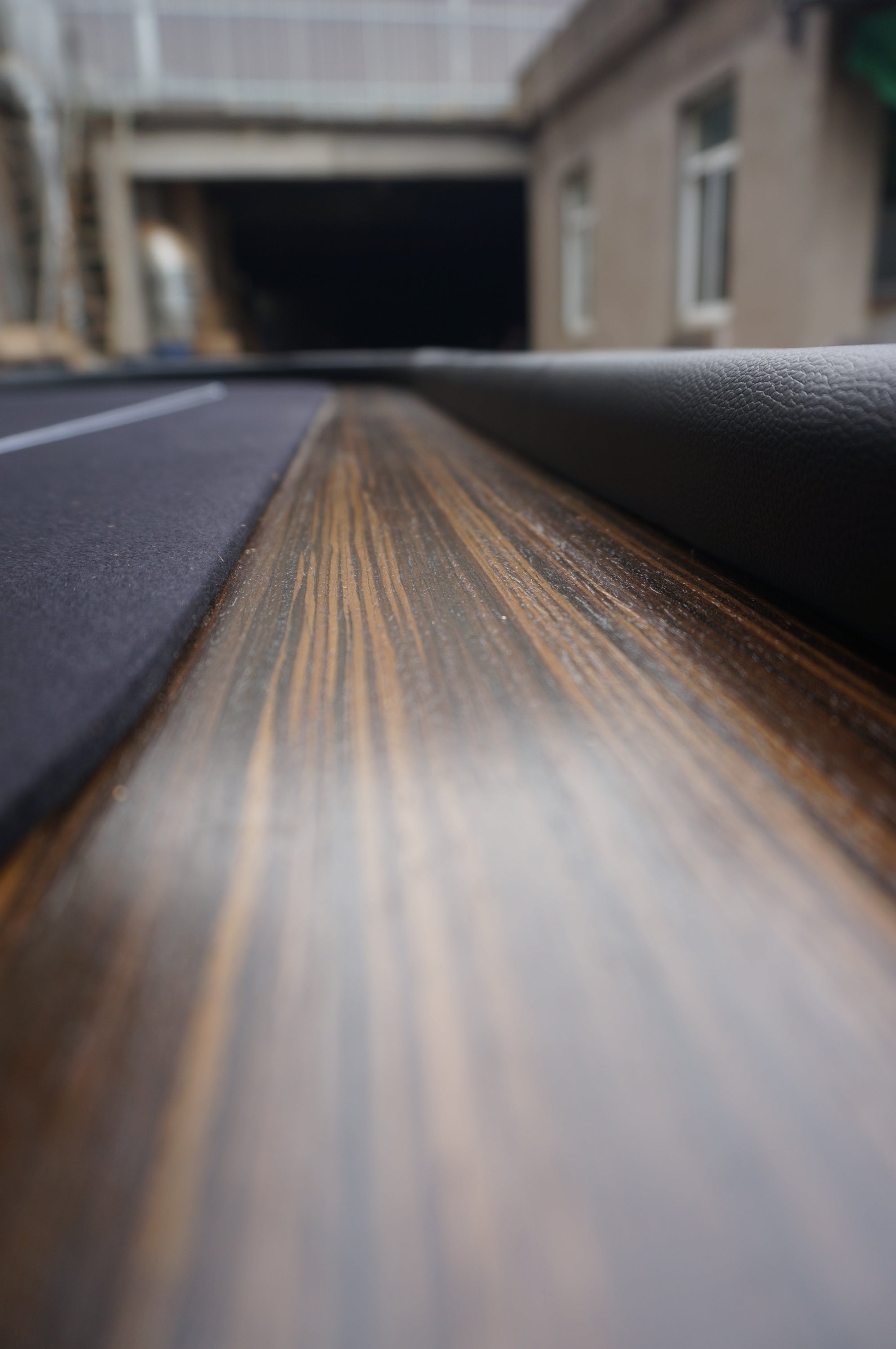 96-inch Black Wooden Texas Hold'em Table – Premium Aura Speed Cloth Surface Detail | Bear Dice