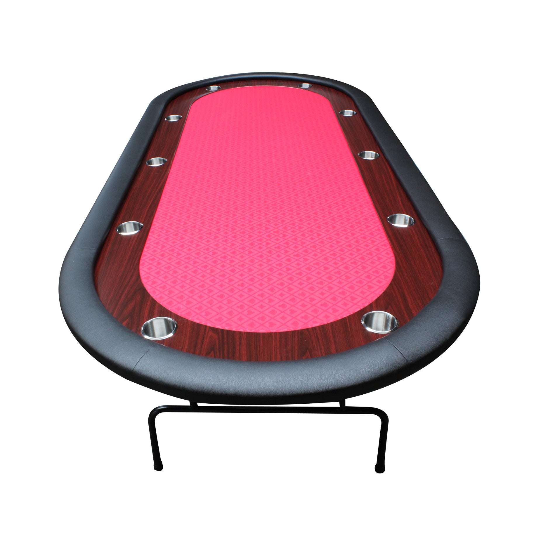96-Inch Foldable Poker Table – Red Felt Folded Storage Top View | Bear Dice