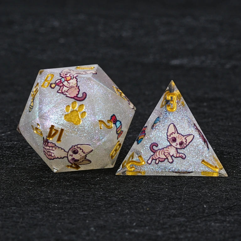 Kickstarter Dice — Devon Rex Polyhedral DND Resin Dice Set