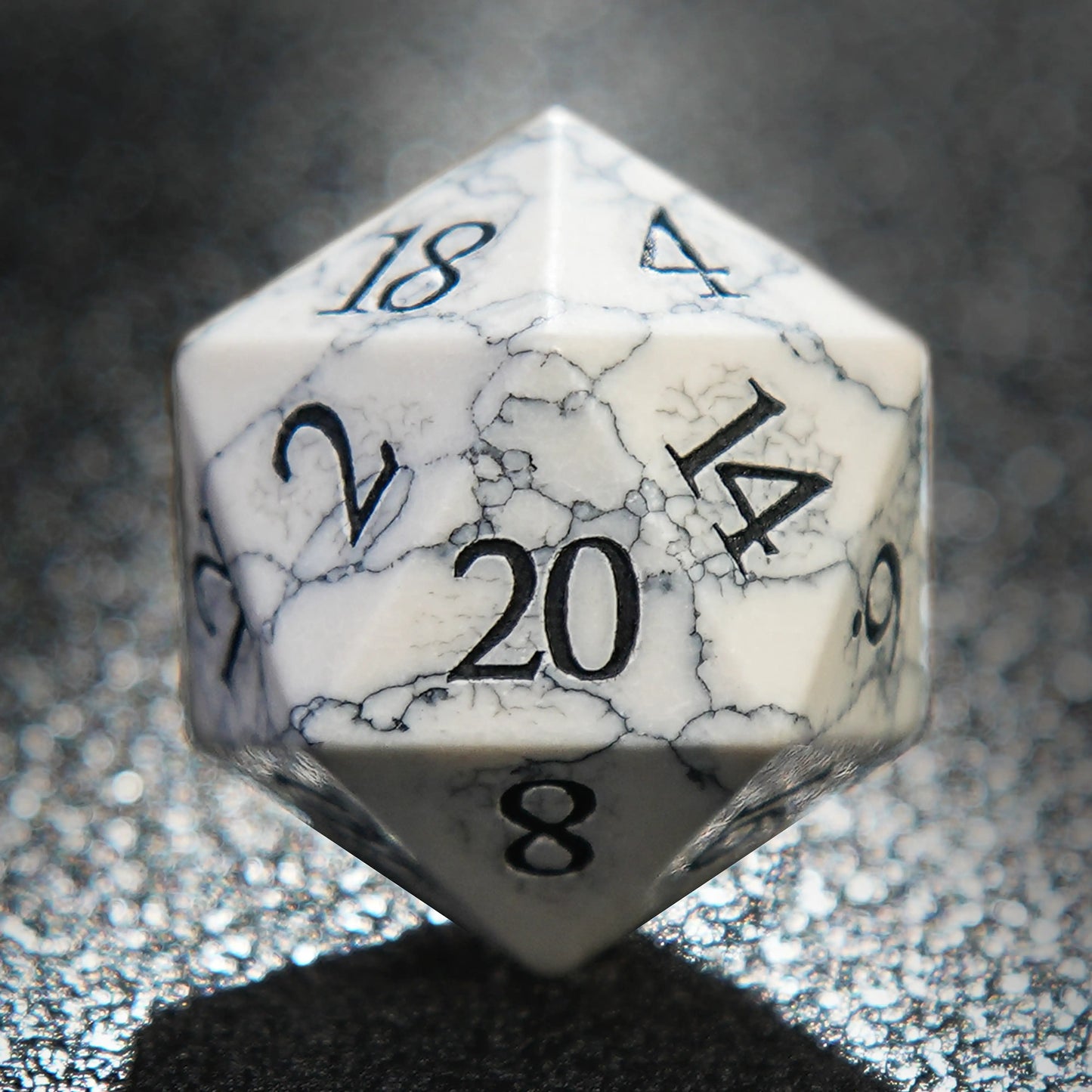 Black line white turquoise D&D 20 sided dice | Bear Dice