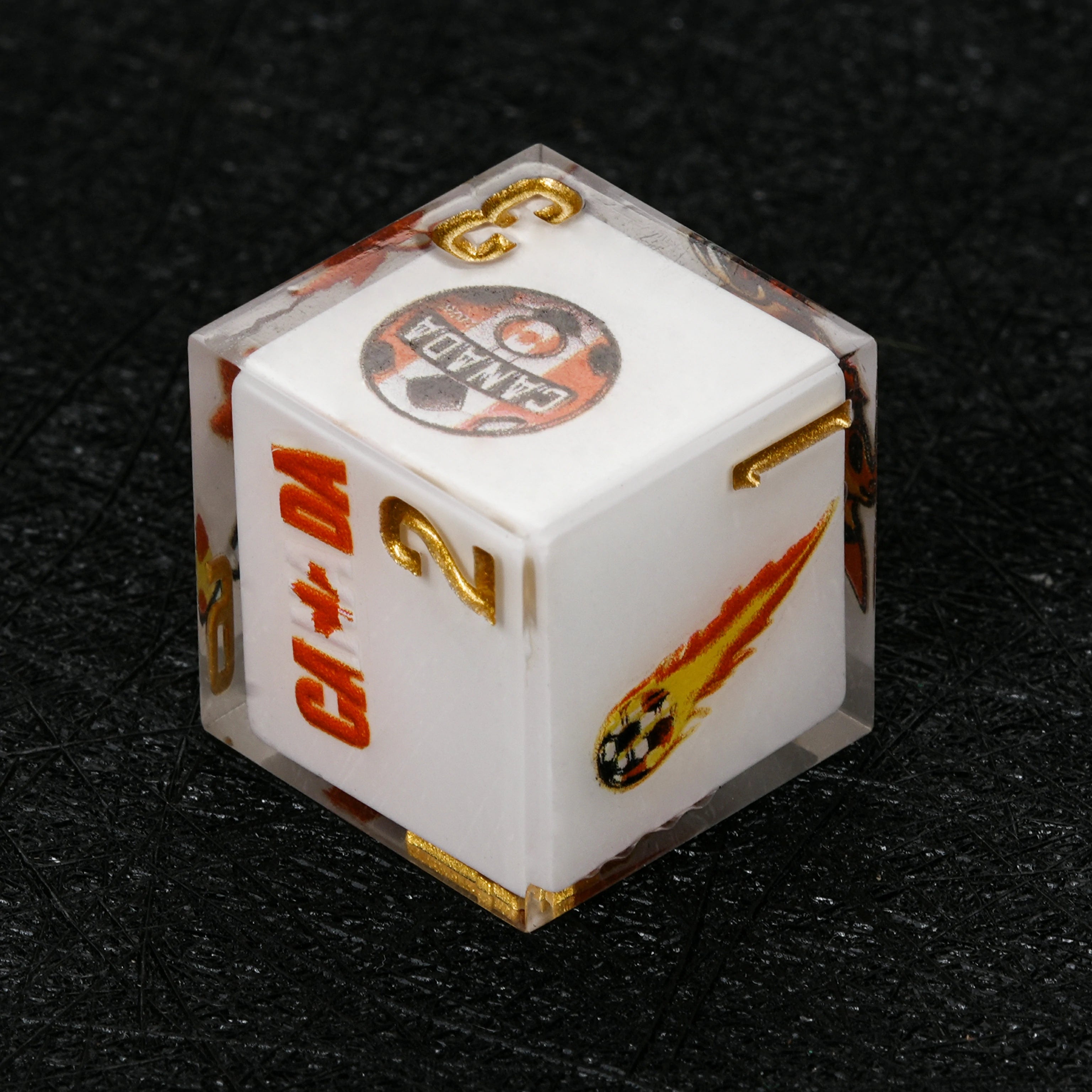 Canada Soccer DND Dice Set – World Cup Kickstarter White Resin 7-Piece RPG Dice