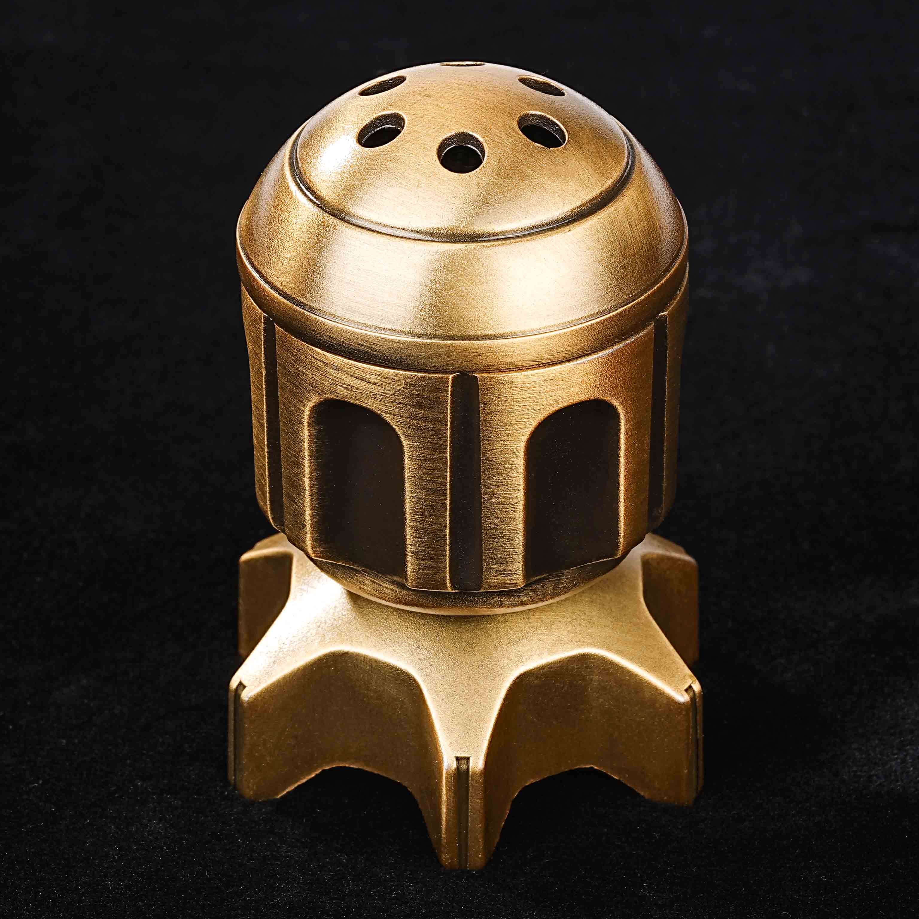 Antique gold rocket launcher dice box with magnet + Unique Metal Polyhedron DND Bullet Dice Set | Bear Dice