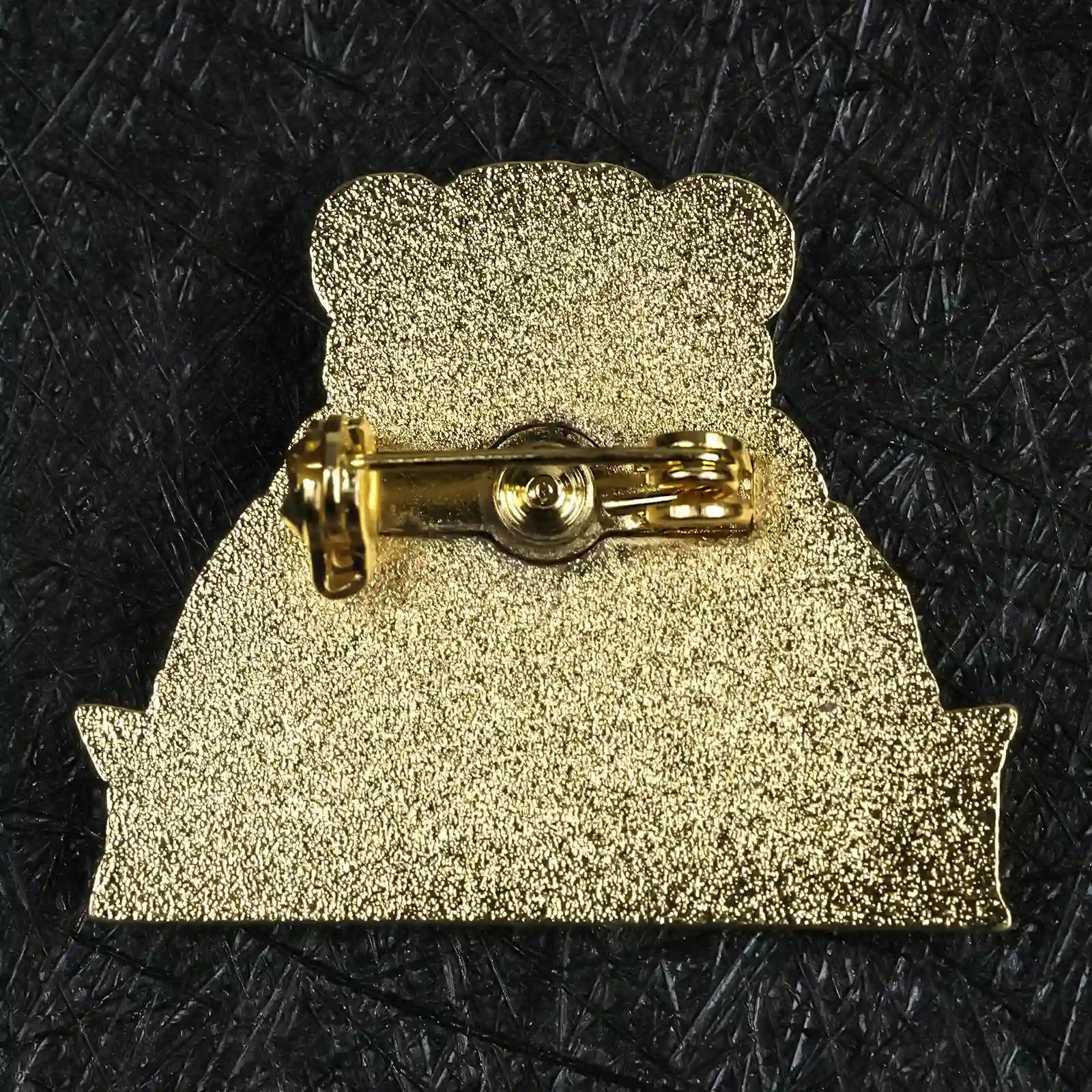 Customized Personalized Metal Brooches and Badges - Customizable Shapes and Patterns, Back View of Bear Dice Logo Brooch | Bear Dice