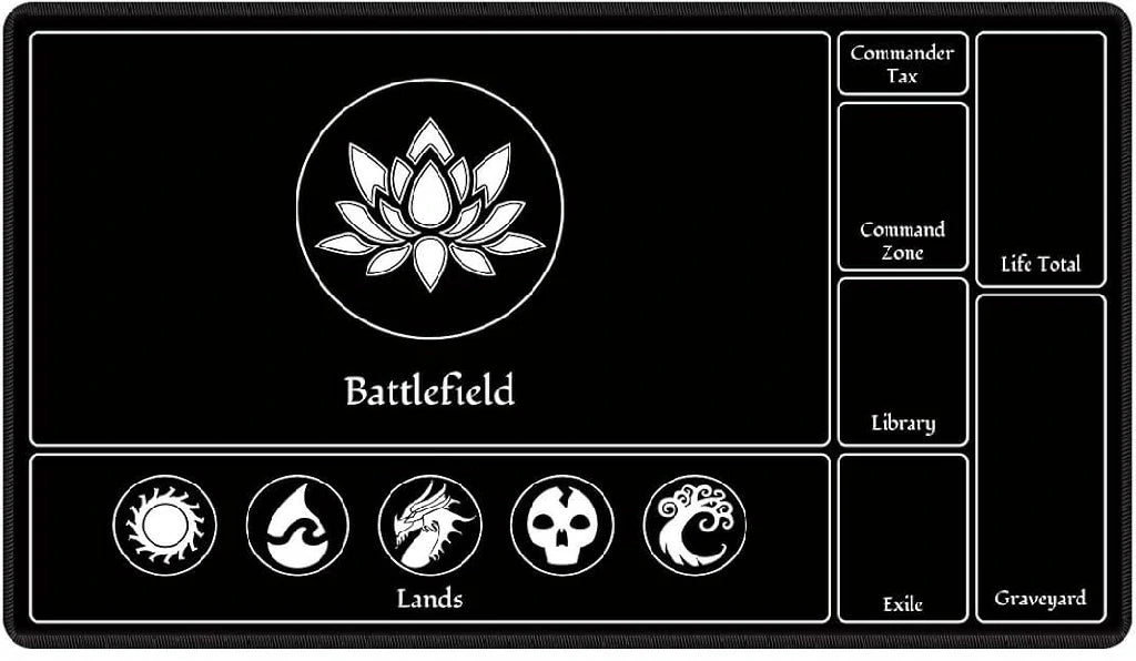 Black MTG Playmat — Waterproof Mouse Pad Designed for Card Games | Bear Dice