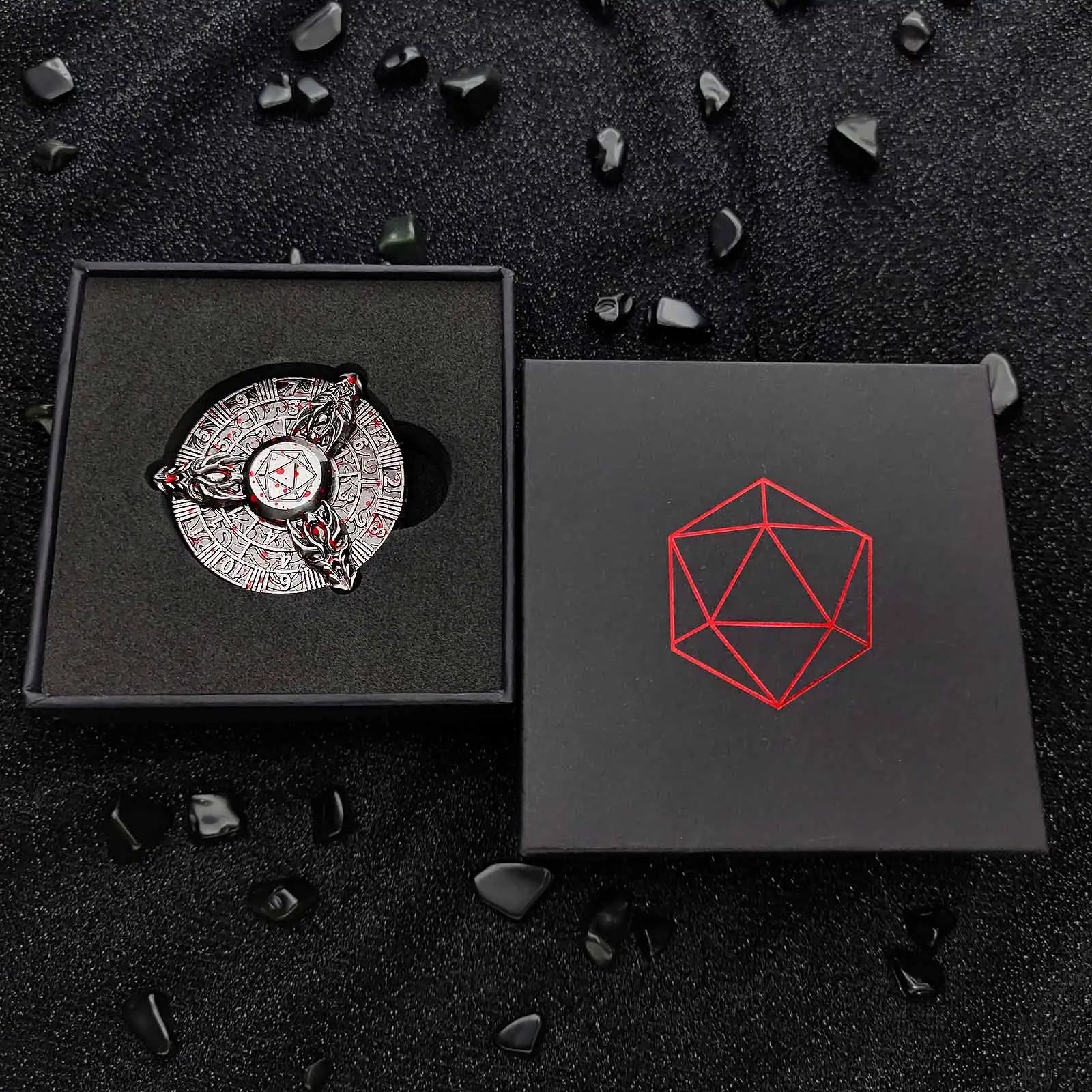 Unique Bloody Fidget Spinner Dice: Three Metal dragon heads Cool DND Spin Roulette Dice | Bear Dice