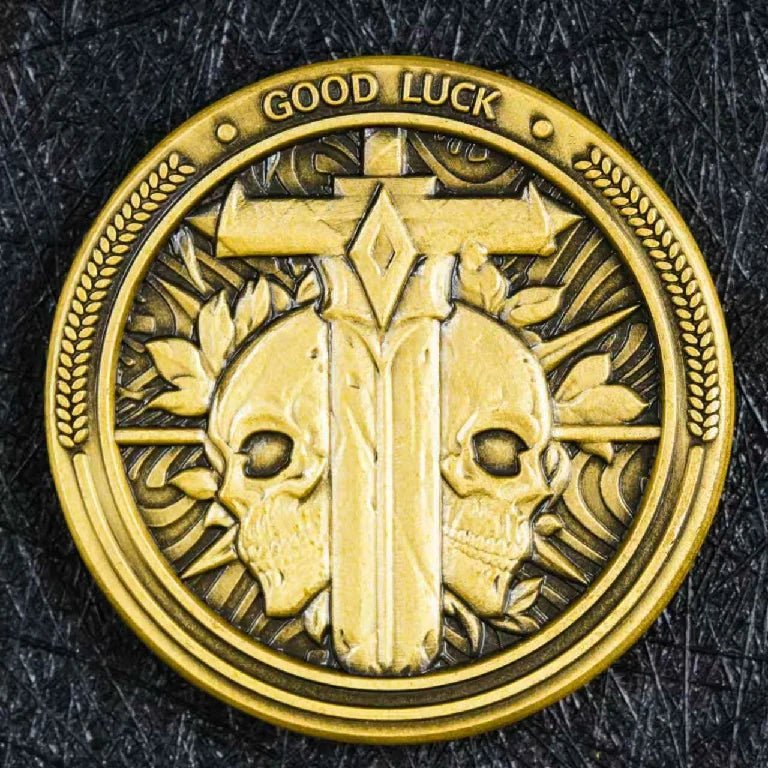 Custom Role-Playing Game Accessories - Custom Lace-Up Skeleton Army Blade Gold Coin | Bear Dice