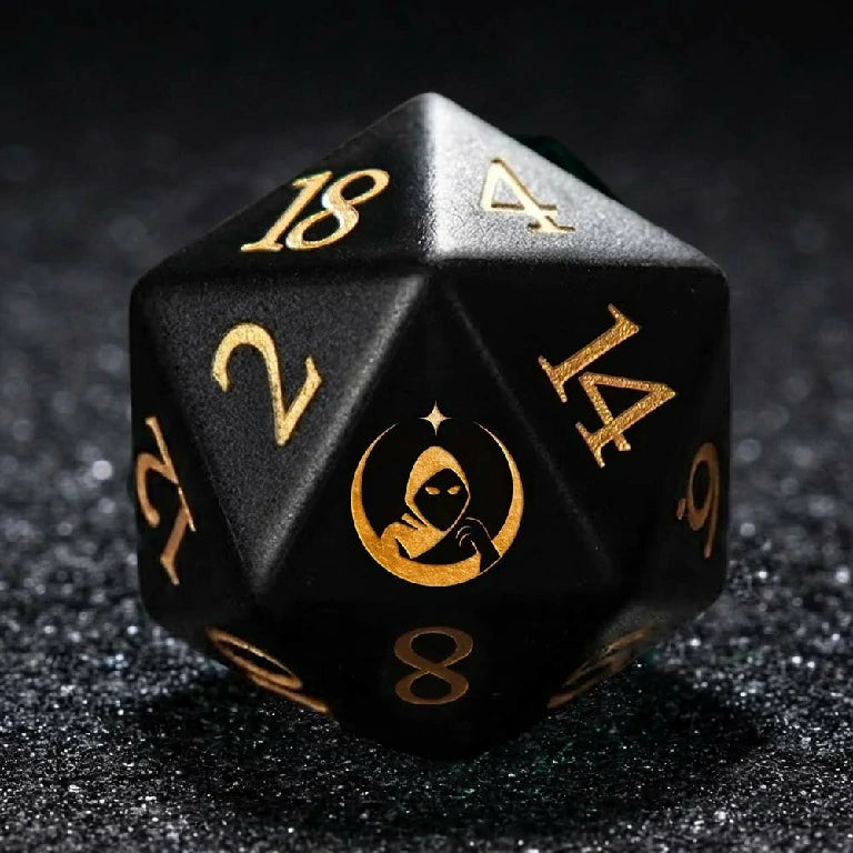 Custom Obsidian DND D20 Dice – Engravable with Patterns, Text, and More | Bear Dice