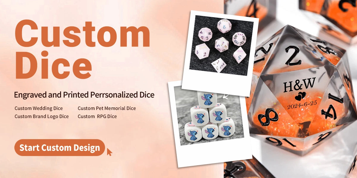 Custom Personalized Dice by :Engraved/Printed Designs, 10% Off, Design Now | BearDice
