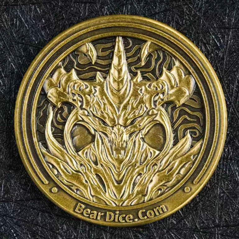 Custom Role-Playing Game Accessories - Custom Tauren Warrior Gold Coin with Lace Trim | Bear Dice