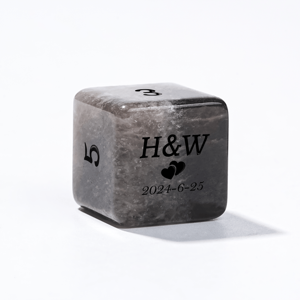 Custom Natural Gemstone Dice Glass Dice | Bear Dice