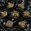 Cyberpunk Bronze Mechanical Gear DND Dice Set (D4, D6, D8, D10, D%, D12, D20) | Bear Dice