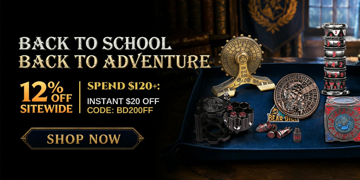 DND Dice Back-to-School Summer Sale: $20 Off Orders Over $120 | Bear Dice