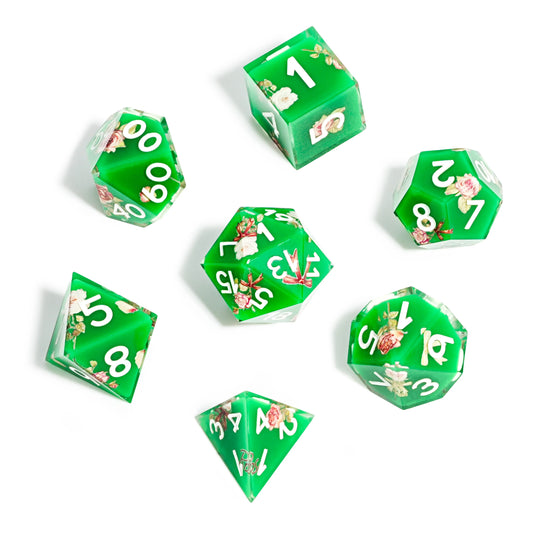 Forest Magic - Rose Resin DND Dice Set | Bear Dice