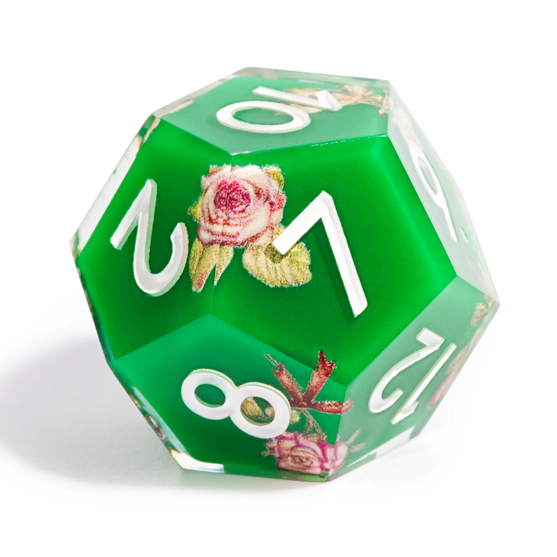 Forest Magic - Rose Resin DND D12 Dice | Bear Dice