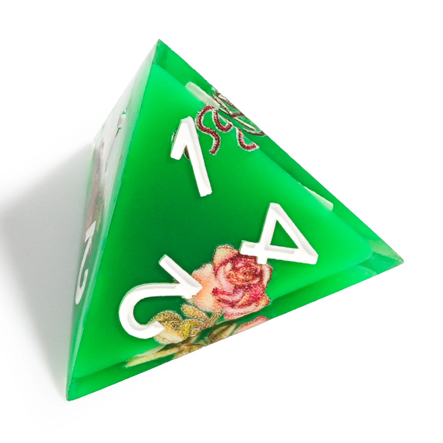 Forest Magic - Rose Resin DND D4 Dice | Bear Dice