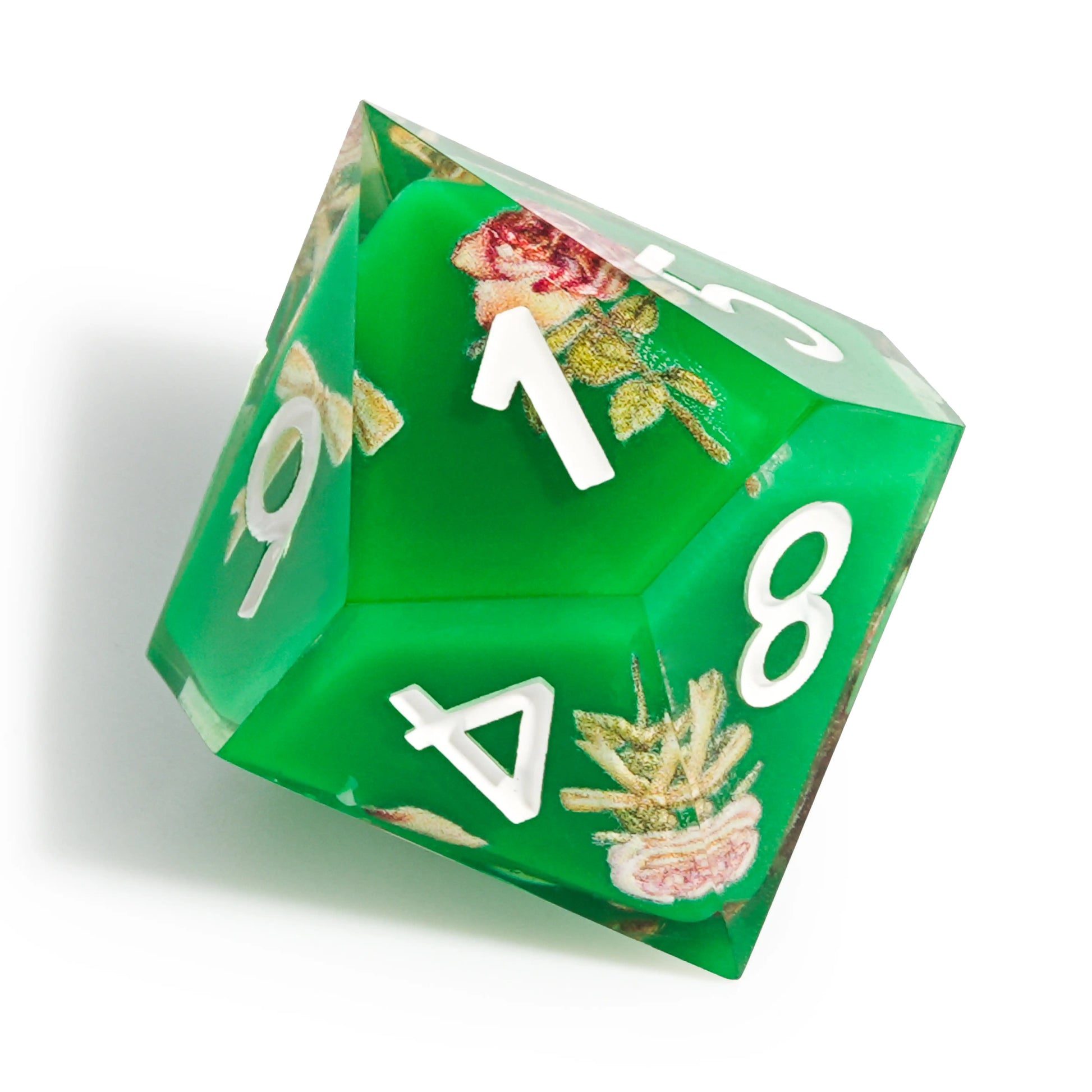 Forest Magic - Rose Resin DND D10 Dice | Bear Dice