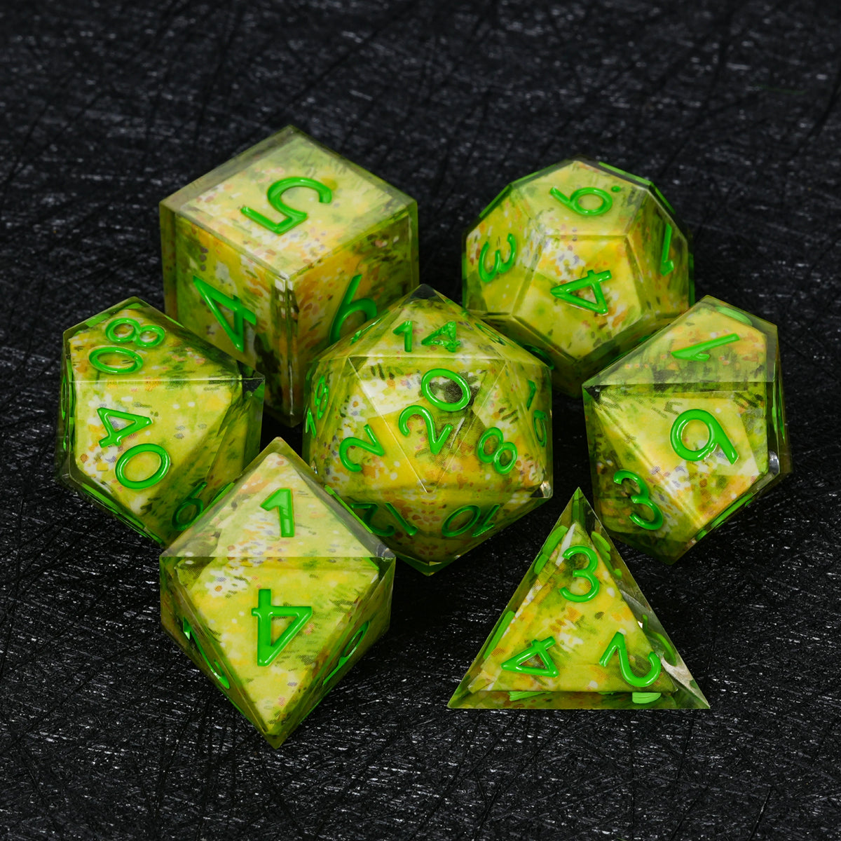 Custom Map-Landscape D&D Dice – Available with Engraved or Printed Text, Symbols, and Logos