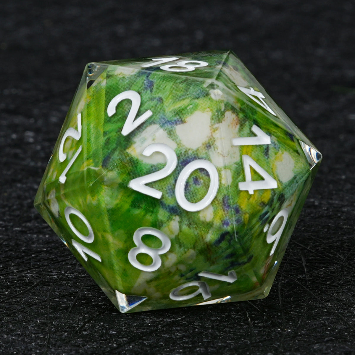 Custom Map-Landscape D&D Dice – Available with Engraved or Printed Text, Symbols, and Logos