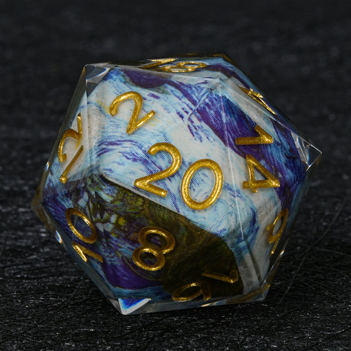 Custom Map-Landscape D&D Dice – Available with Engraved or Printed Text, Symbols, and Logos