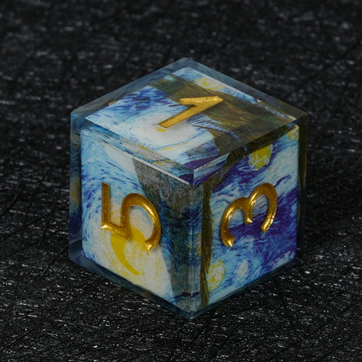 Custom Map-Landscape D&D Dice – Available with Engraved or Printed Text, Symbols, and Logos
