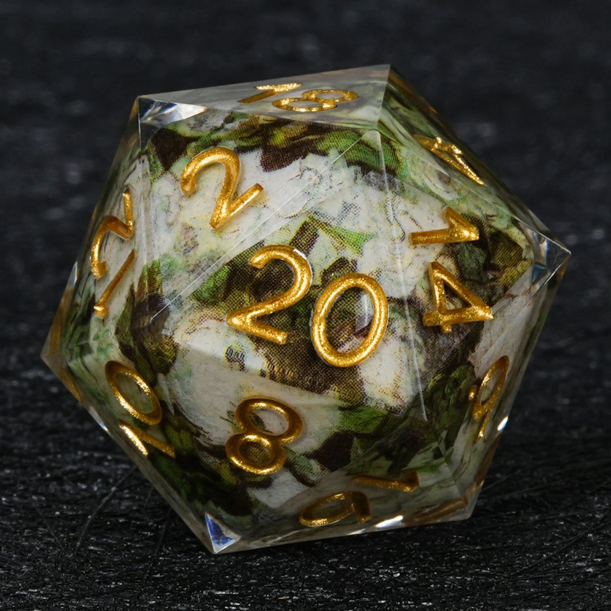 Custom Map-Landscape D&D Dice – Available with Engraved or Printed Text, Symbols, and Logos