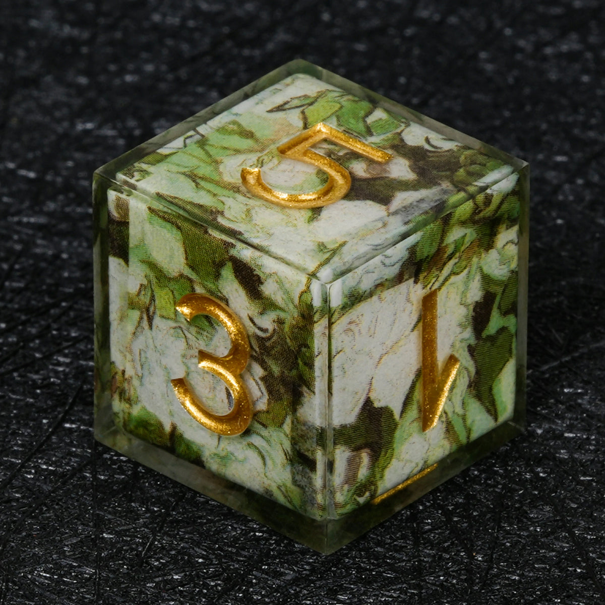 Custom Map-Landscape D&D Dice – Available with Engraved or Printed Text, Symbols, and Logos