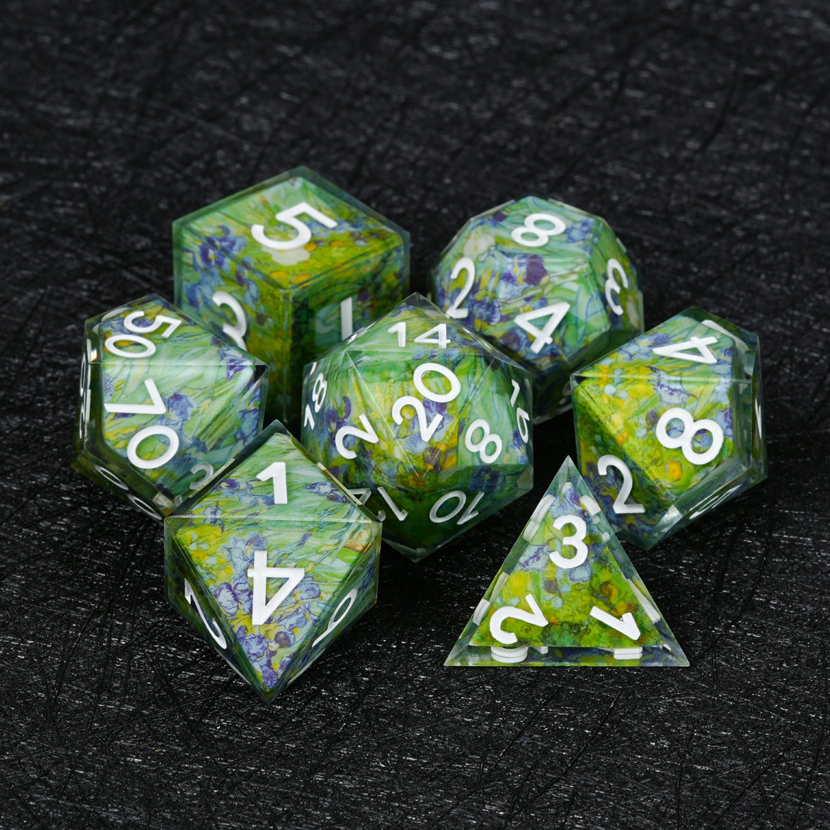 Custom Map-Landscape D&D Dice – Available with Engraved or Printed Text, Symbols, and Logos