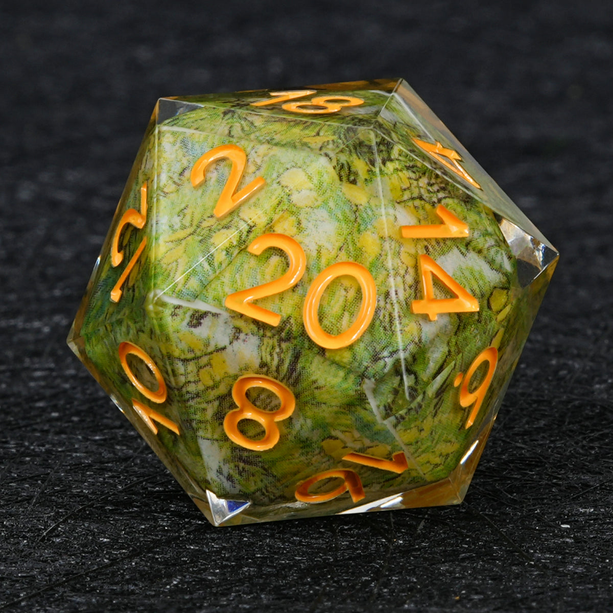 Custom Map-Landscape D&D Dice – Available with Engraved or Printed Text, Symbols, and Logos