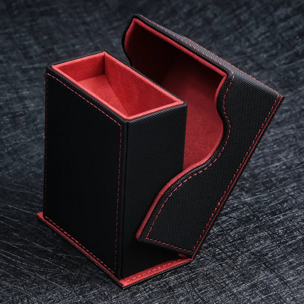 Custom wooden or leather dice towers with engraved logos