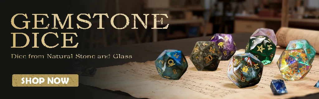 Natural Stone and Glass Dice Collection | Gemstone Dice Collection Banner | BearDice