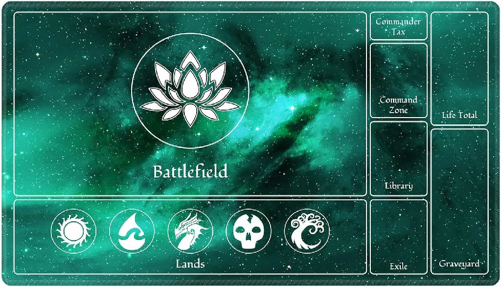 Green Starry Sky MTG Playmat — Waterproof Mousepad for Card Games | Bear Dice