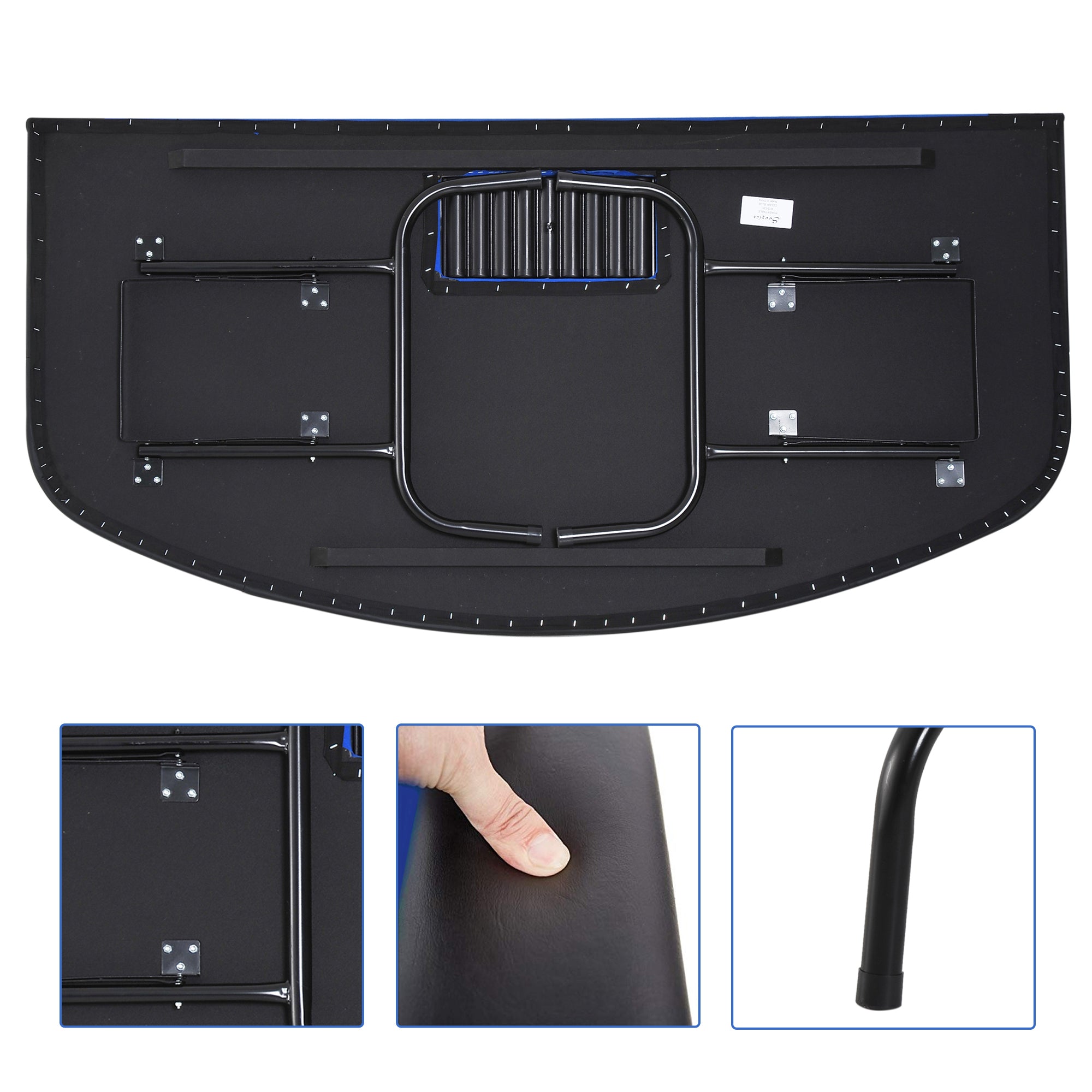 72-Inch Foldable Portable Blue Felt Poker Table, Durable and Comfortable Surface Material | Bear Dice