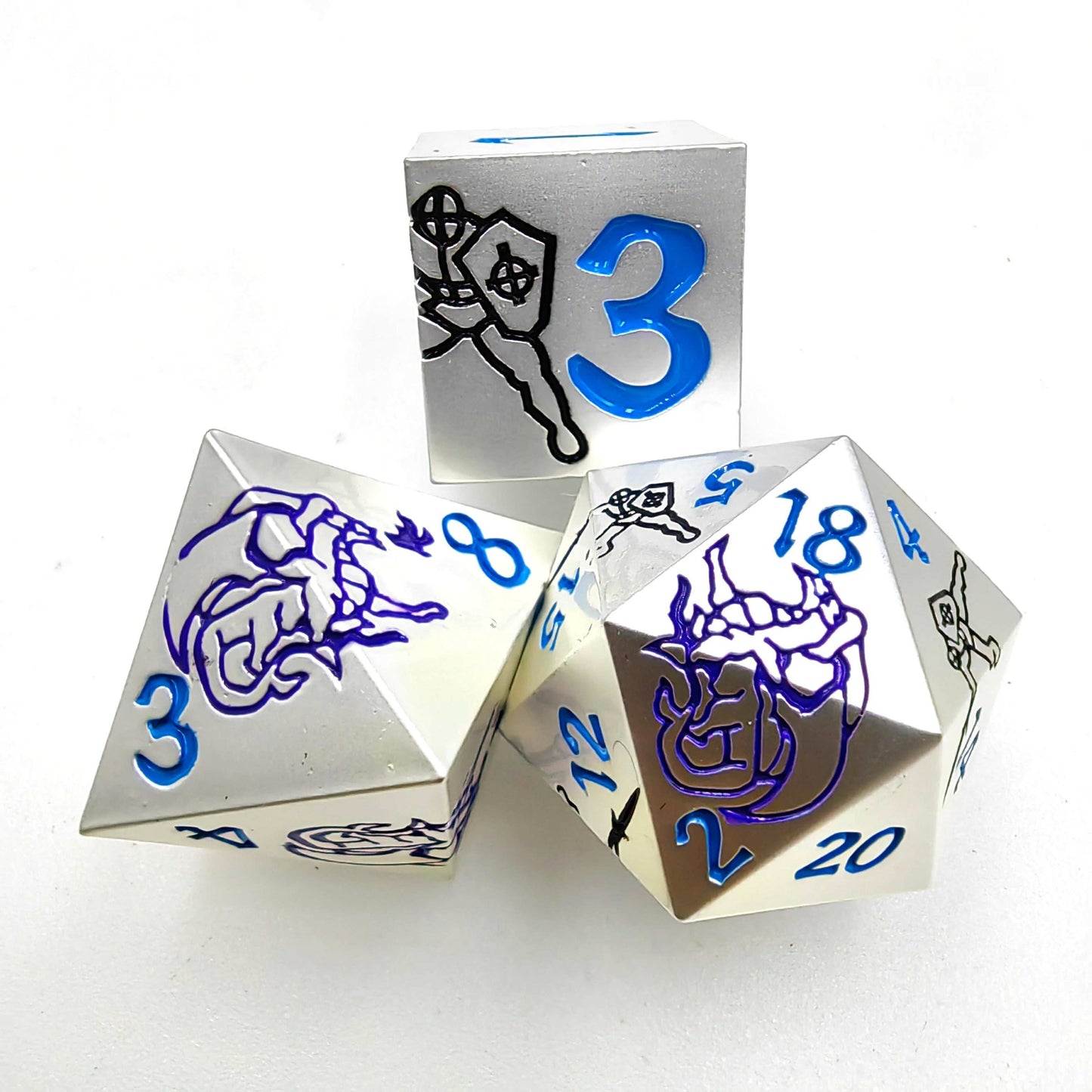 Dragon and the Brave Pearl Silver purple blue black D4 dice、D6 dice、D20 dice | Bear Dice