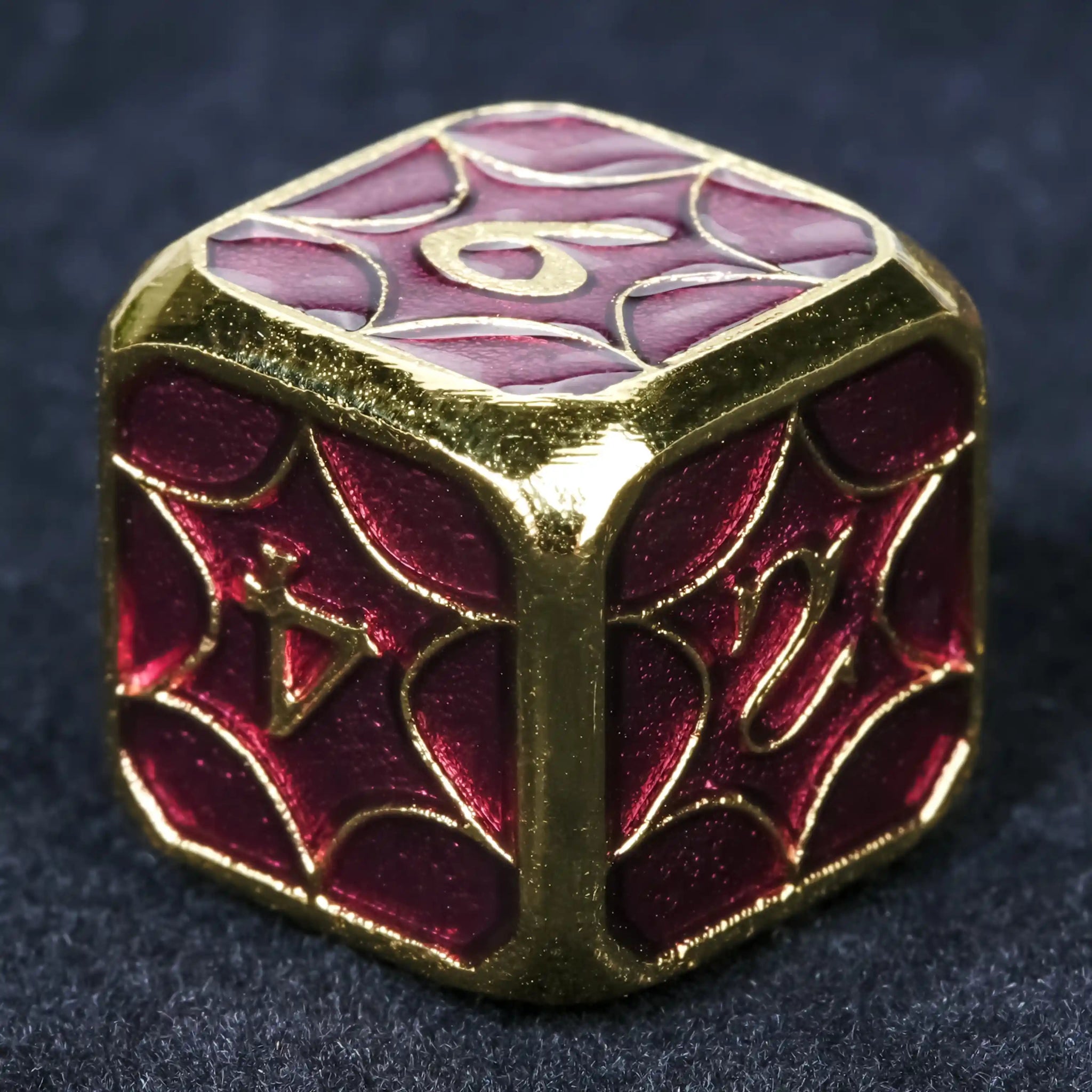 Imitation gold and purple-red metallic StarCraft DND D6 dice | Bear Dice