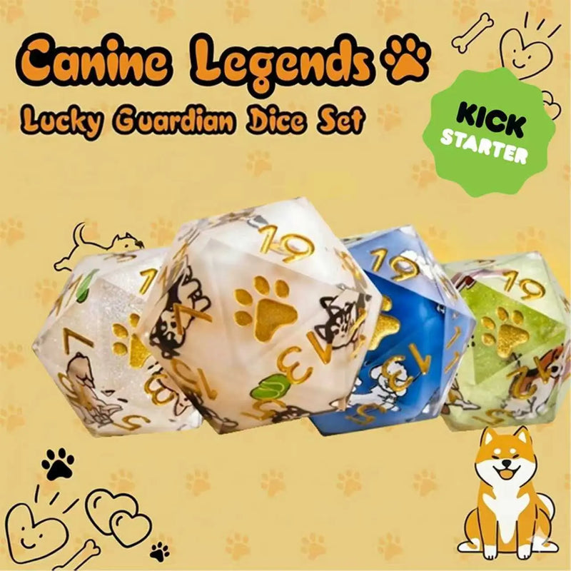Kickstarter Dice: Canine Legends-Lucky Guardian Dice Set| Bear Dice