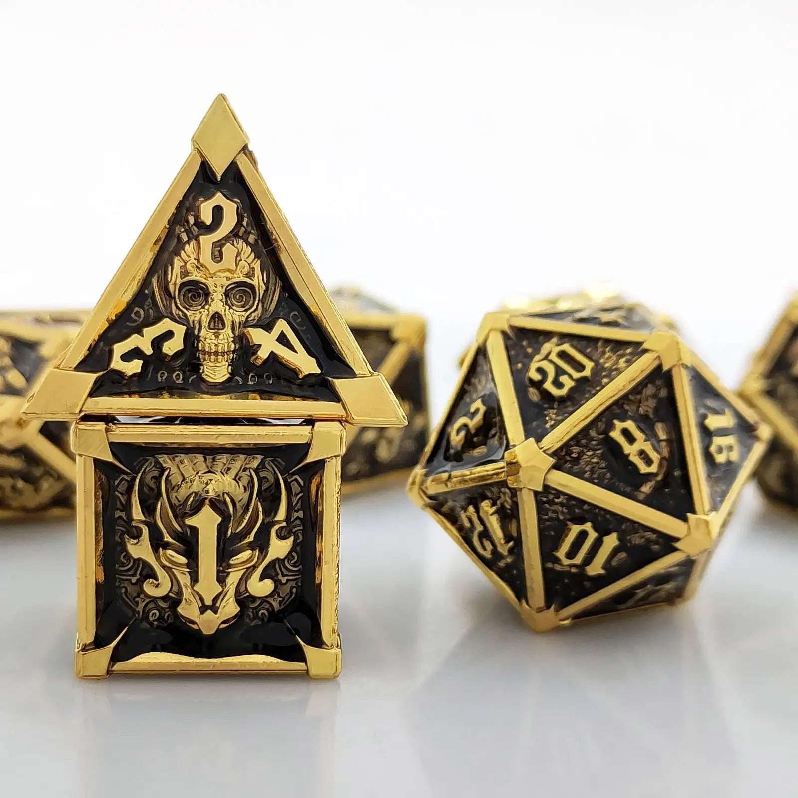 Gothic Mysticism - Star Horn Metal DND D4、D6、D20 - Dragon Head, Skull, Octopus | Bear Dice