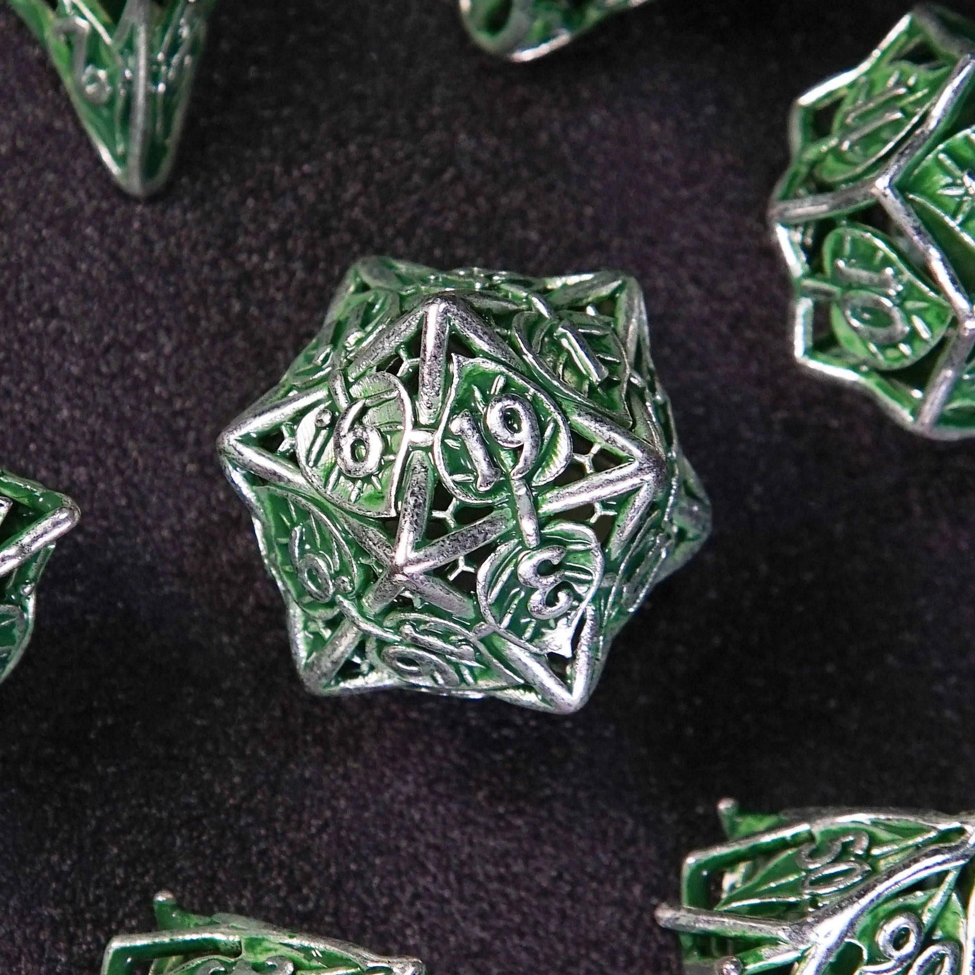 Dragon Pride  metal hollow 20 sided dice + green | Bear Dice