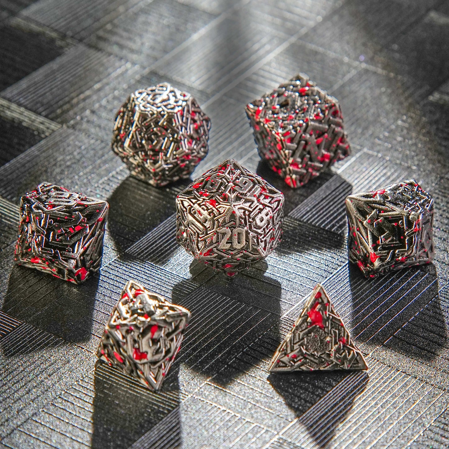 Metal Solid Celtic Knot Blood Dice Set | Bear Dice