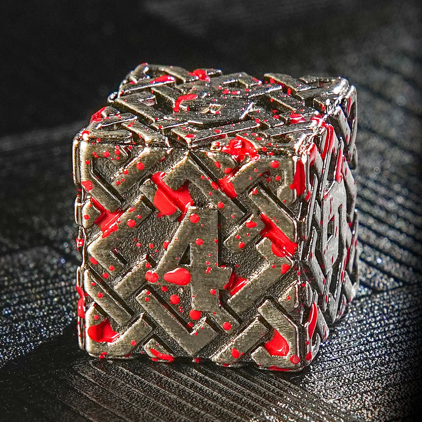 Metal solid Celtic blood D6 dice, RPG 6-sided dice | Bear Dice