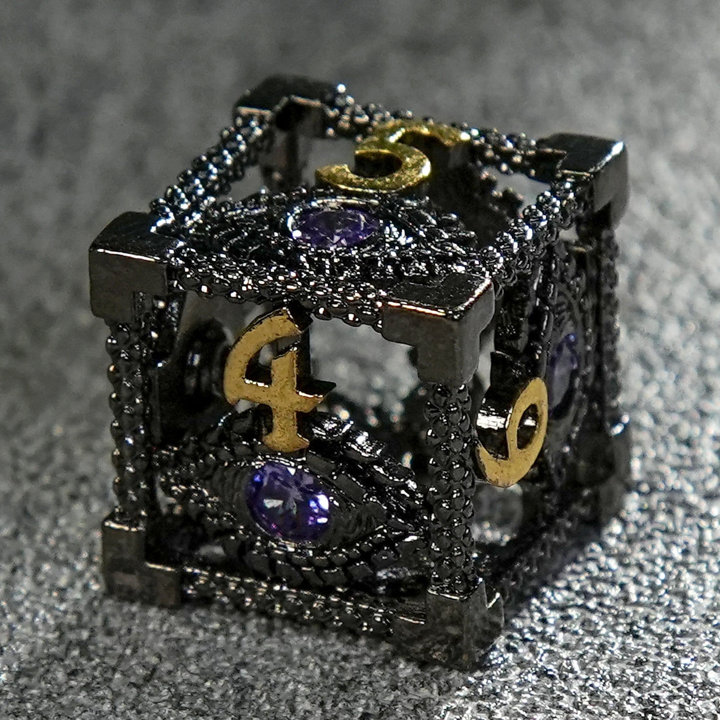 DND Amethyst Dragon's Eye Hollow Metal D6  Dice | Eyes of Cthulhu | Bear Dice