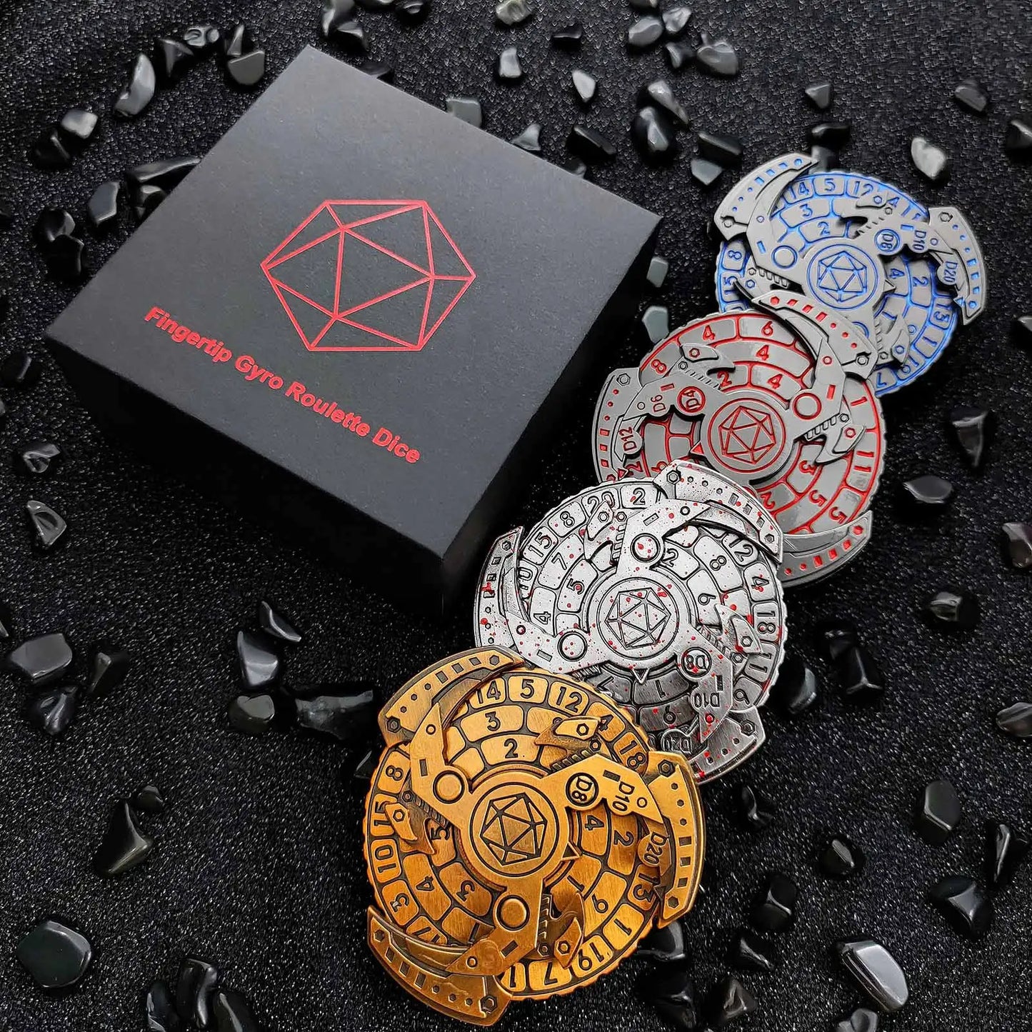 Unique dice: 7-in-1 rotating mechanical knife fingertip roulette dice + dice box | Bear Dice